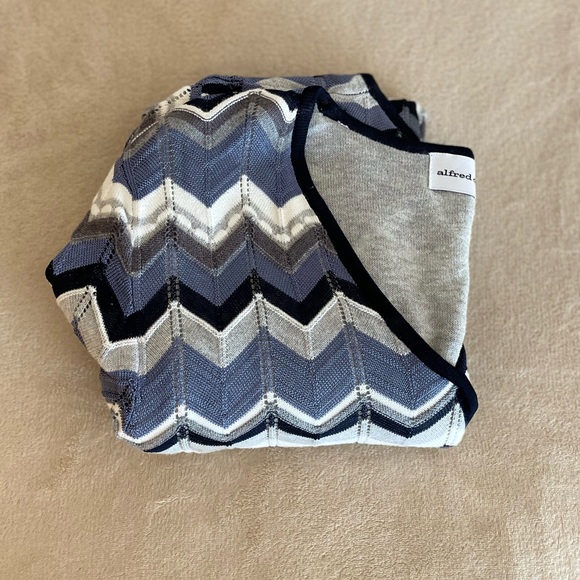 Alfred Dunner Zig Zag Striped V-Neck Sweater - Size M - Picture 11 of 12